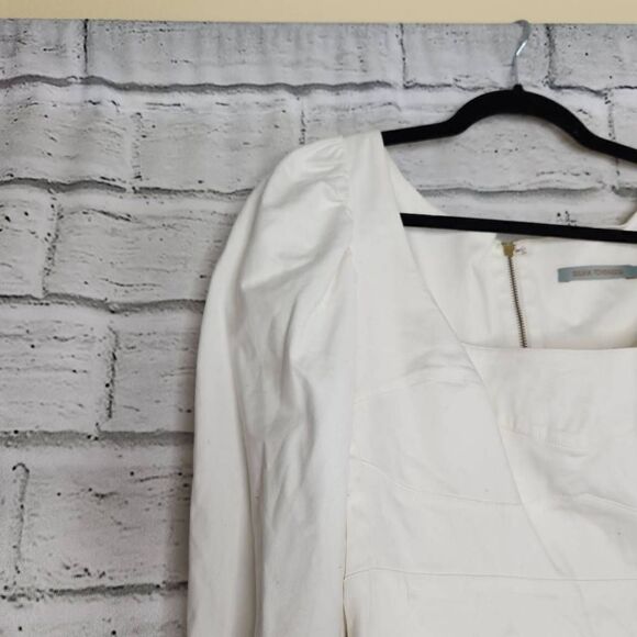 Silvia Tcherassi Cotton Blend Cropped Puff Sleeve Victoria Top White Size Large - Picture 4 of 12